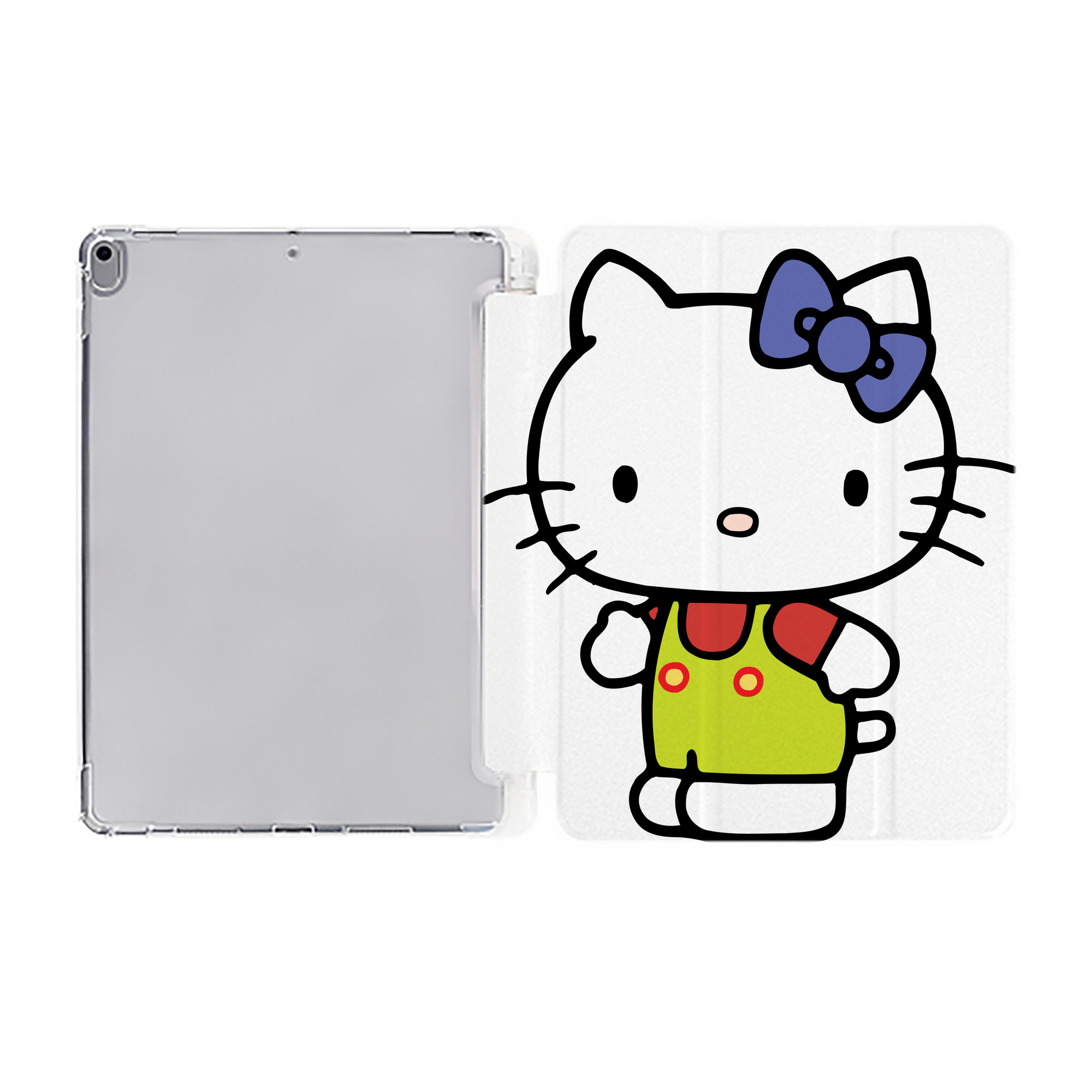 （画像用） Hello Kitty ハローキティ IPad ケース ペン収納付き 三つ折りスタンド PUレザー×シリコン 対応機種9.5/10.5/10.9インチ